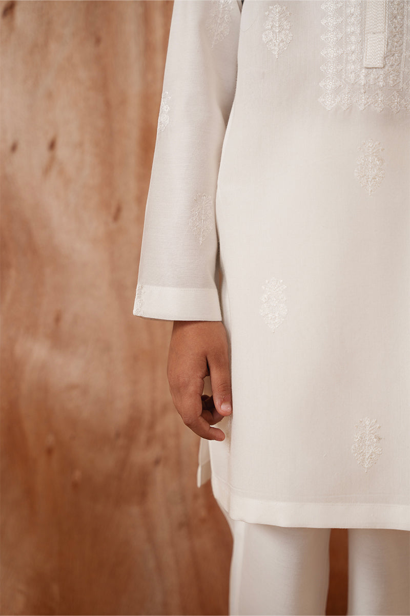 White embroidered Kurta pajama