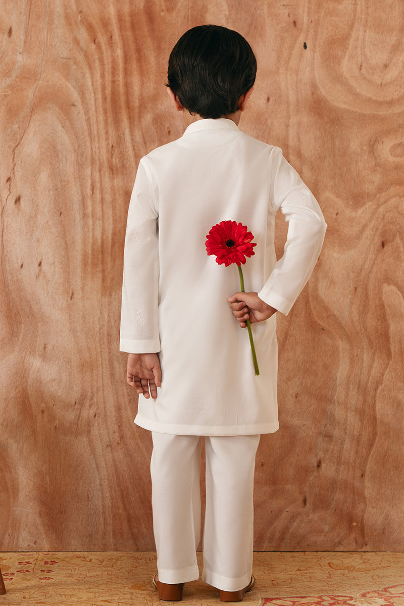 White embroidered Kurta pajama