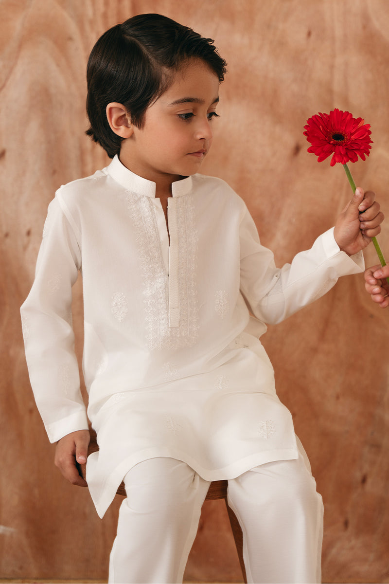White embroidered Kurta pajama