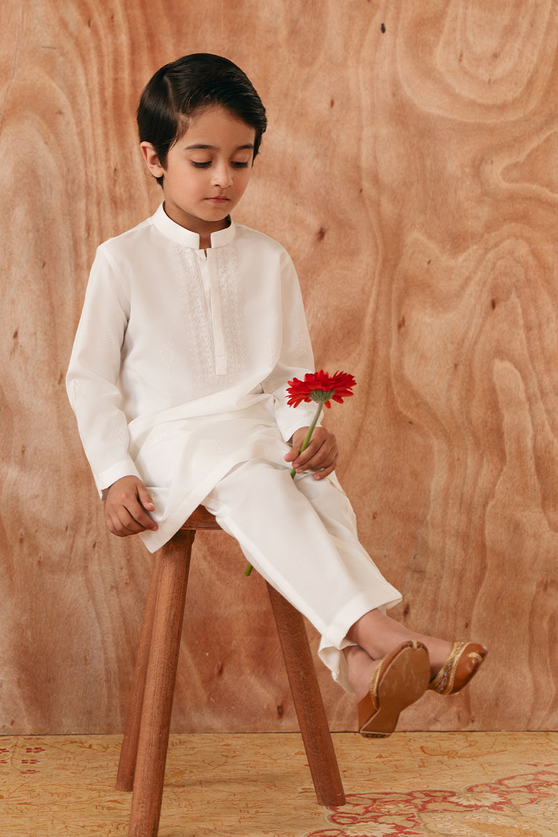 White embroidered Kurta pajama