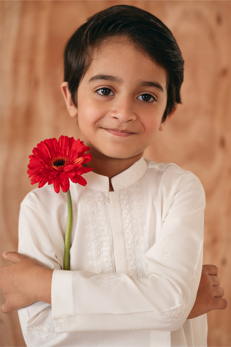 White embroidered Kurta pajama