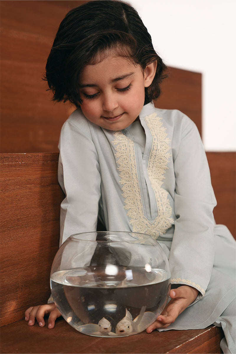 Soft Blue Embroidered Kurta Pajama