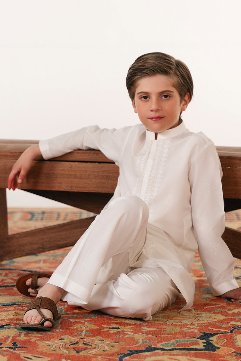 White embroidered Kurta pajama
