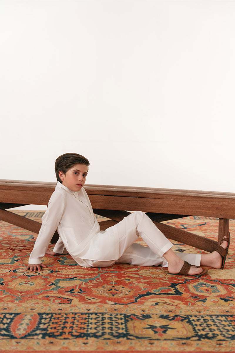 White embroidered Kurta pajama