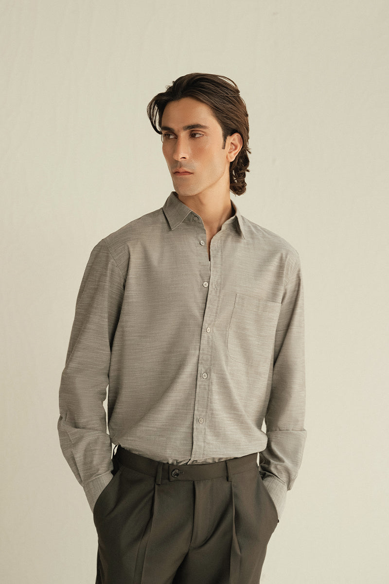 GREY BUTTON DOWN SHIRT