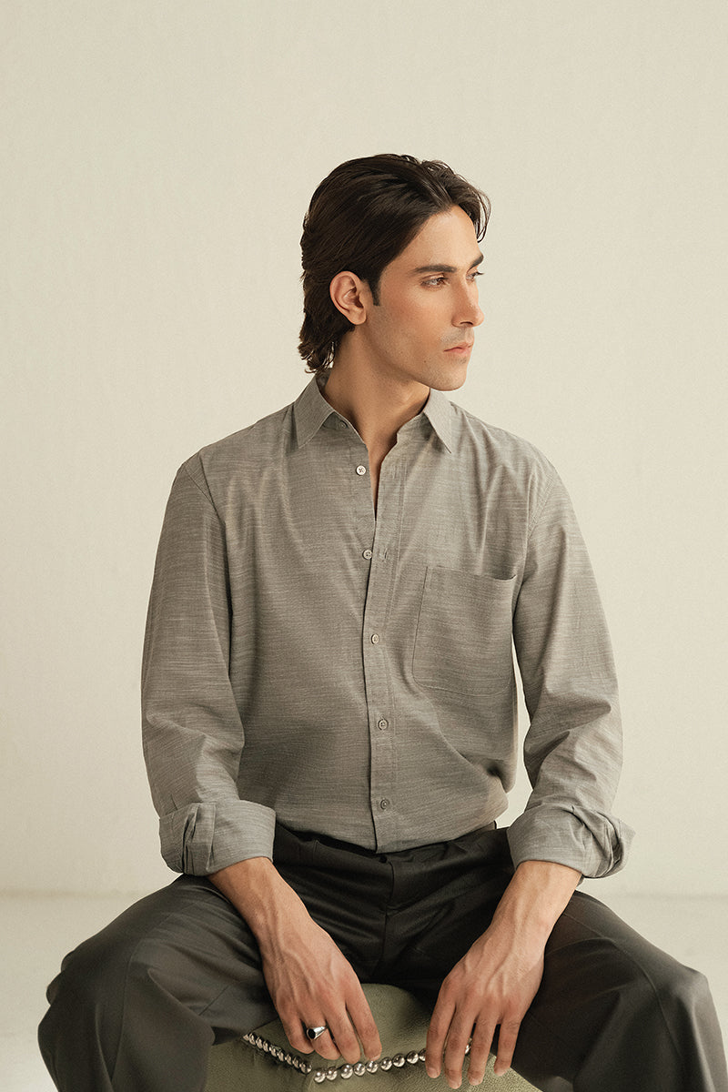 GREY BUTTON DOWN SHIRT