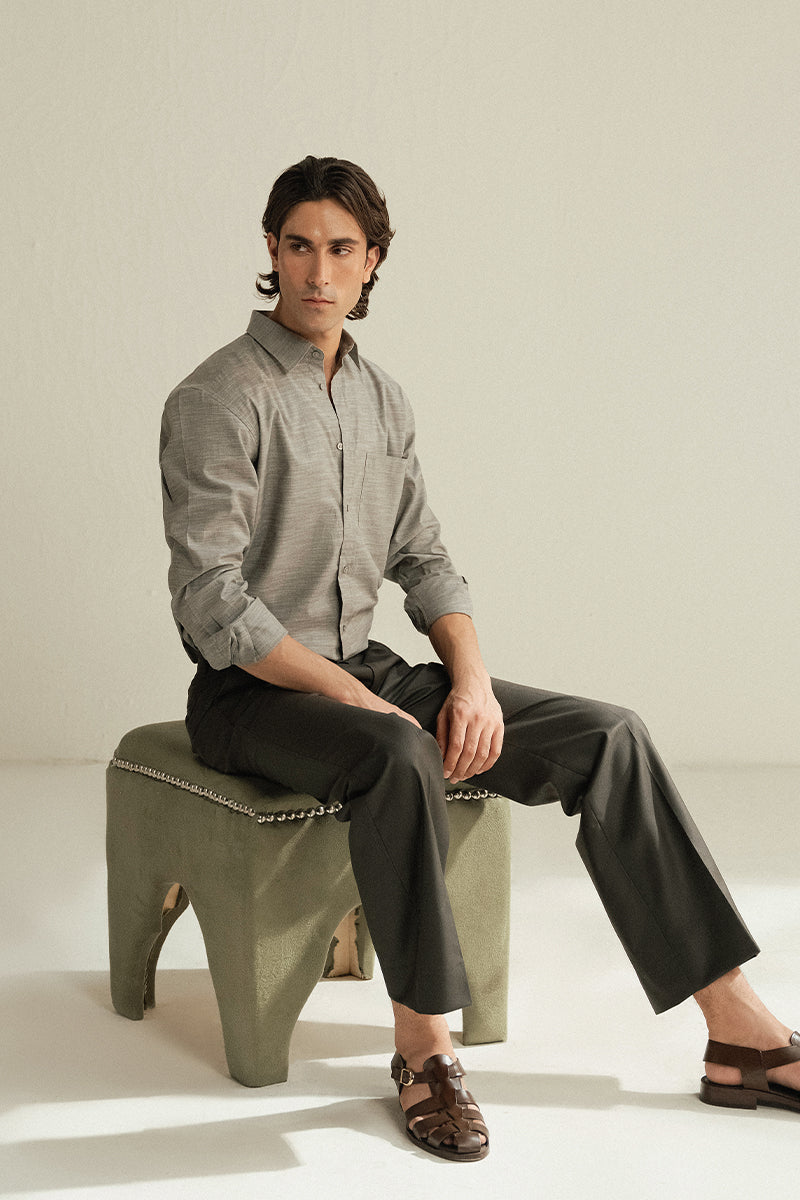 GREY BUTTON DOWN SHIRT
