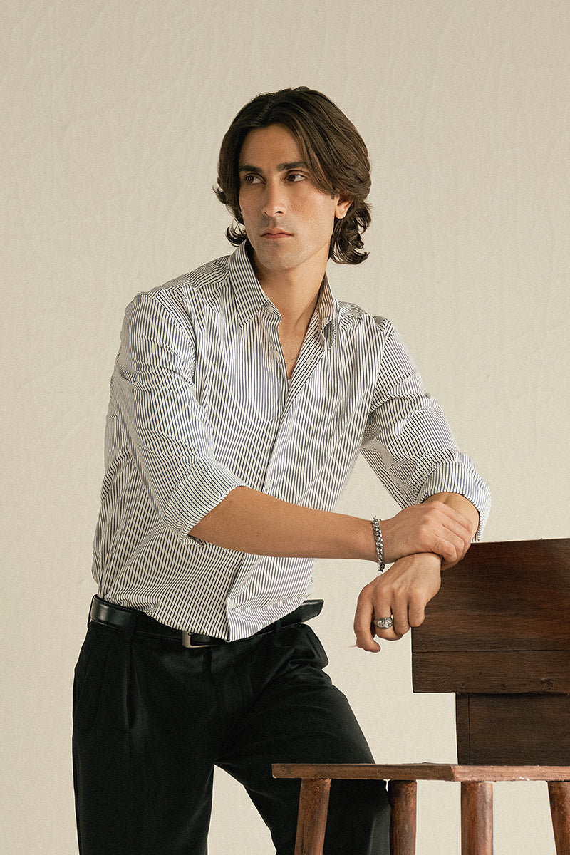 STONE BLUE COTTON SHIRT
