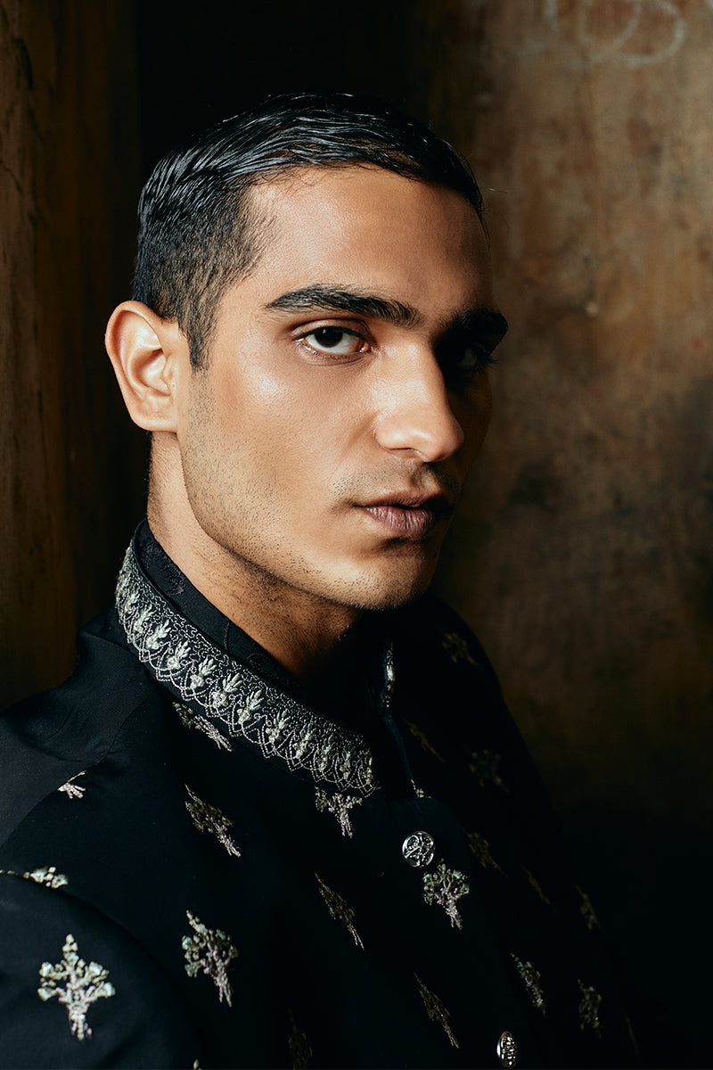 black bandhgala suit for men online