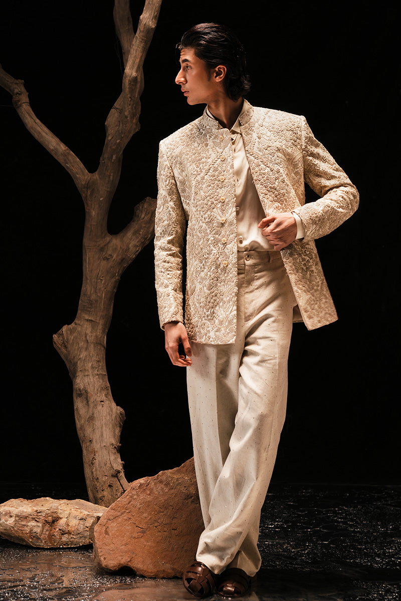 'MEHR' HAND EMBROIDERED BANDHGALA JACKET