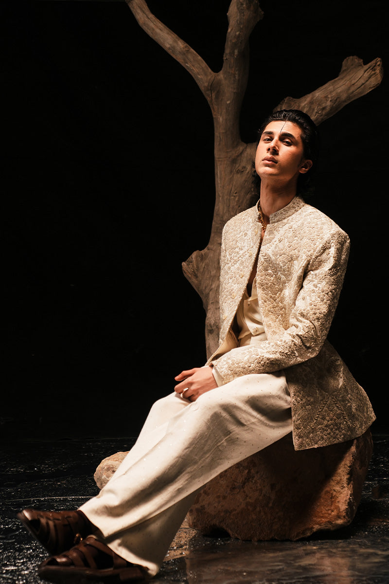 'MEHR' HAND EMBROIDERED BANDHGALA JACKET