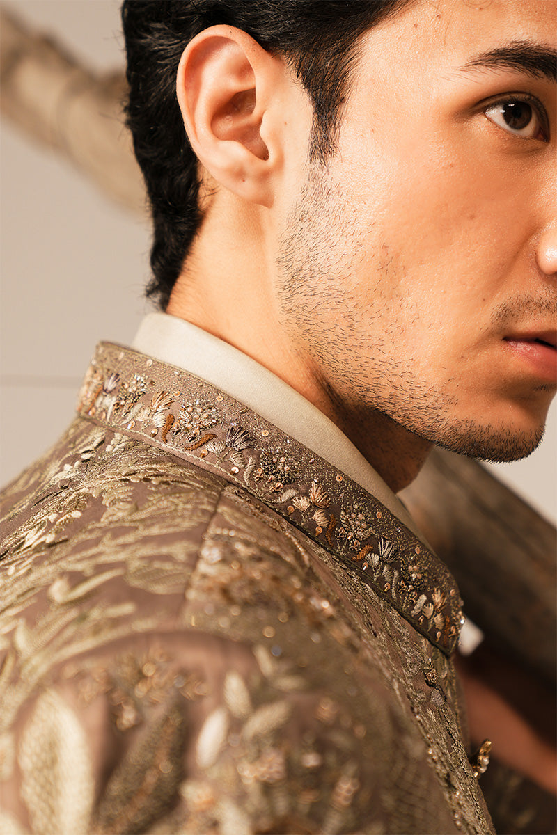 'PASHA' HAND EMBROIDERED BANDHGALA JACKET