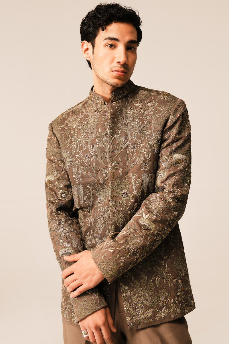 'PASHA' HAND EMBROIDERED BANDHGALA JACKET