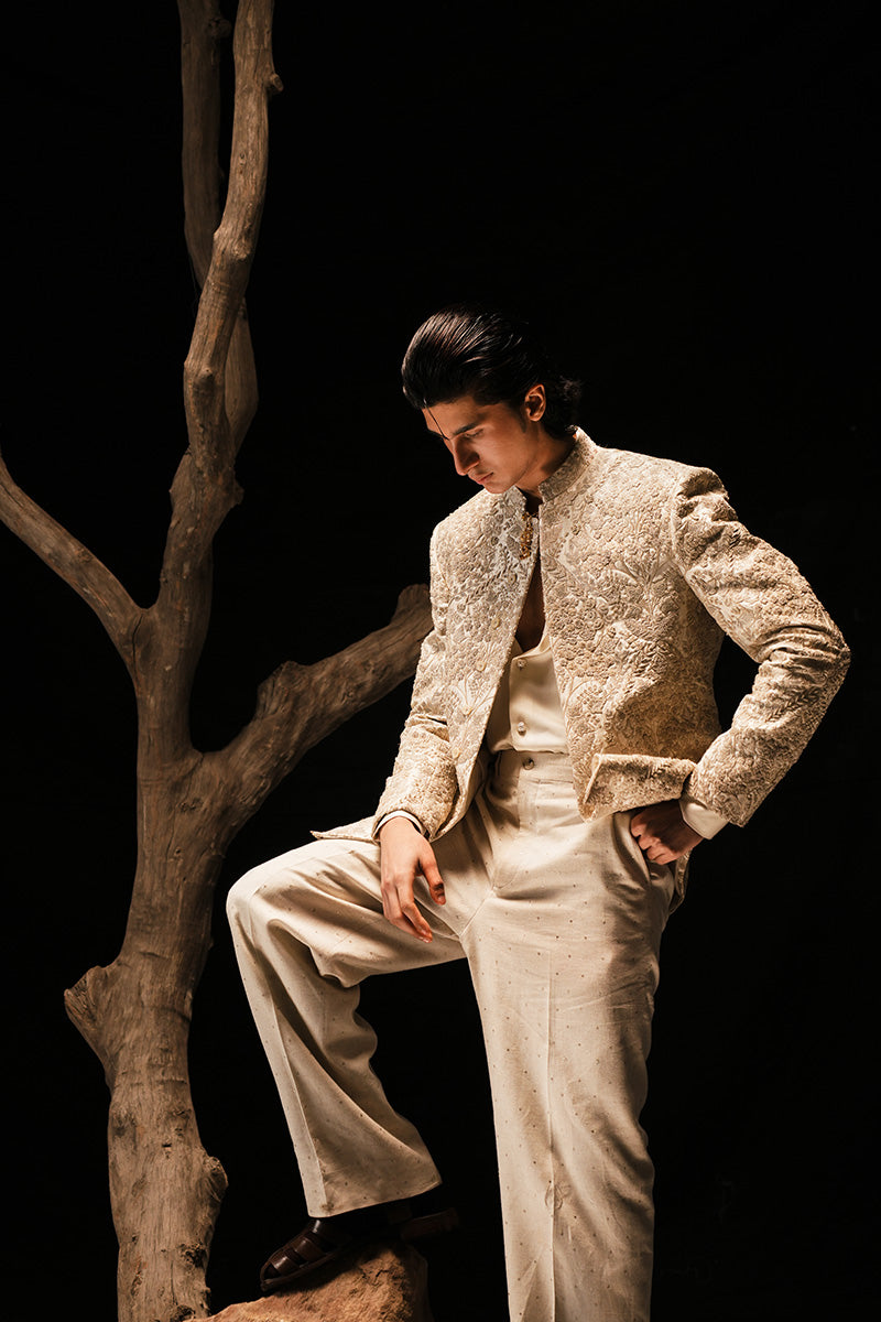 'MEHR' HAND EMBROIDERED BANDHGALA JACKET