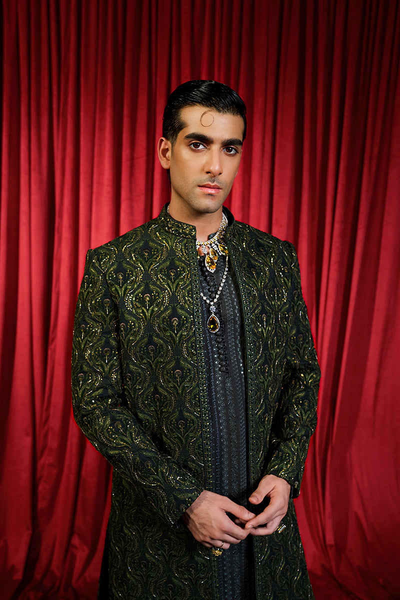 Forest Green Sherwani