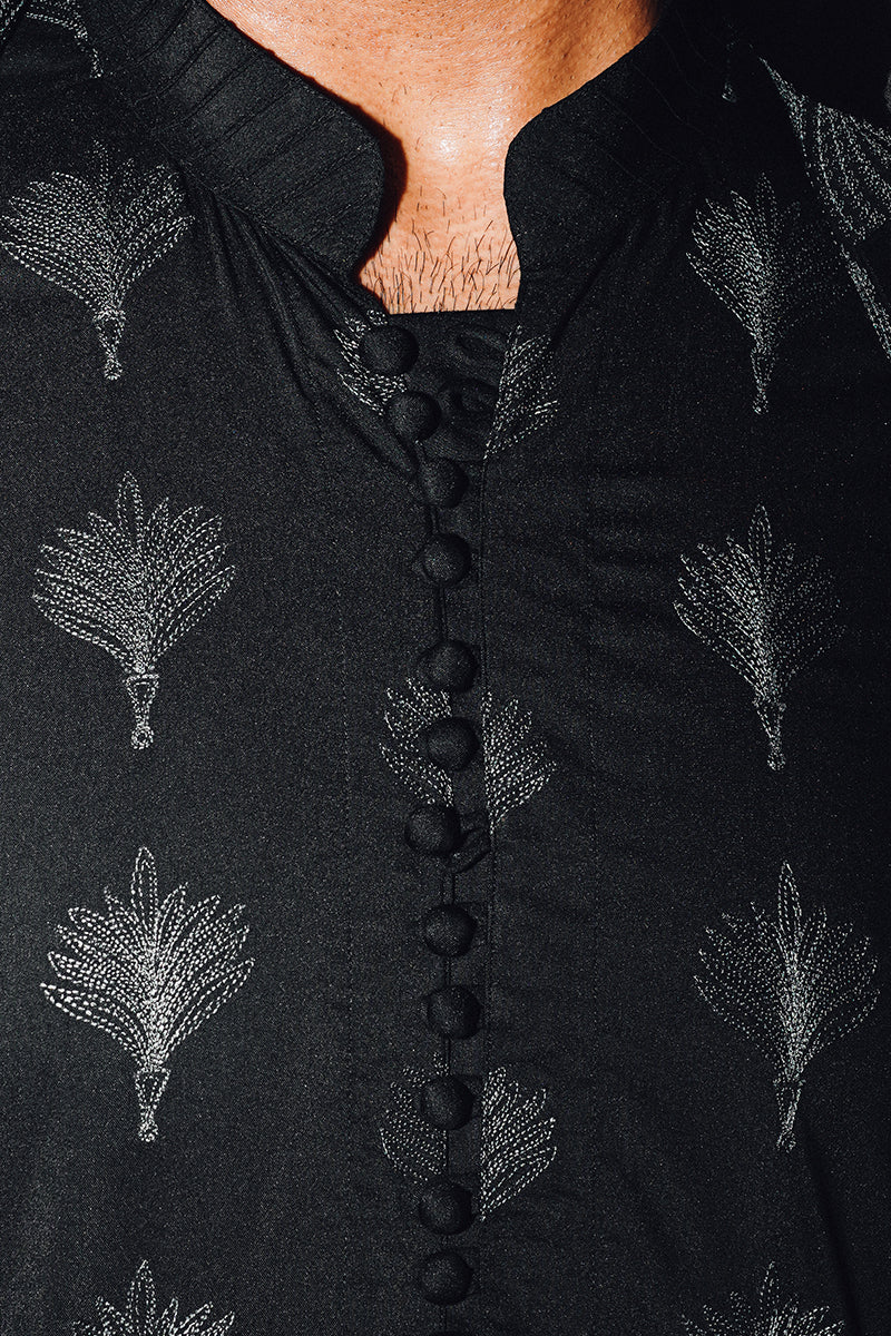 CHIFLI BLACK KURTA PAJAMA