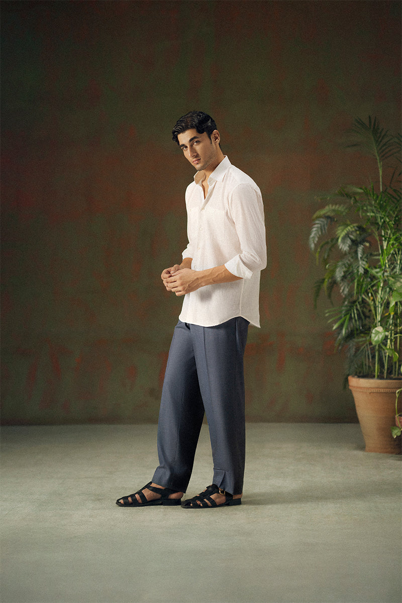 Bone White Linen Shirt