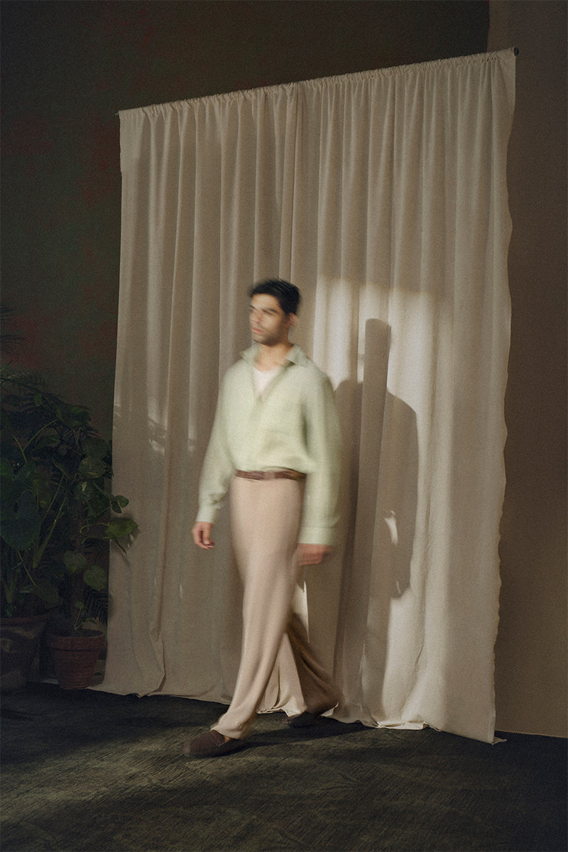 Mantis Green Linen Shirt