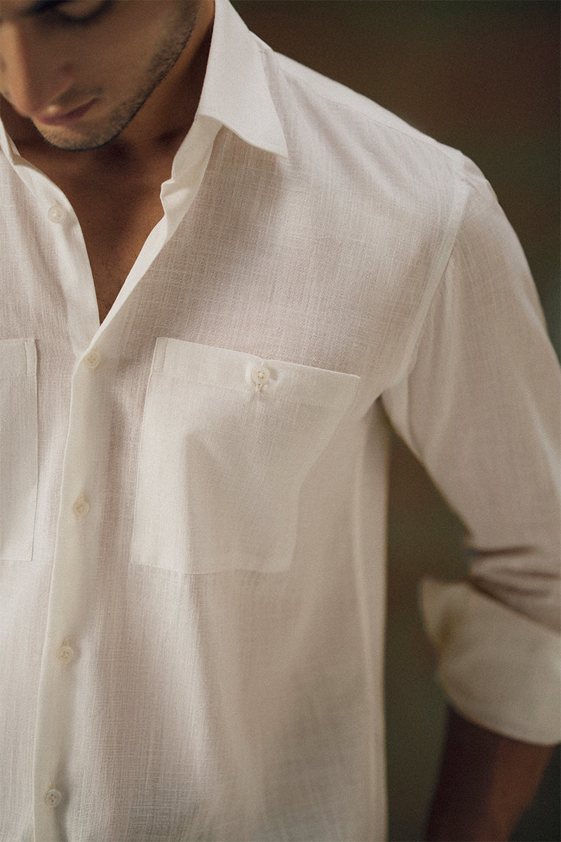 Bone White Linen Shirt
