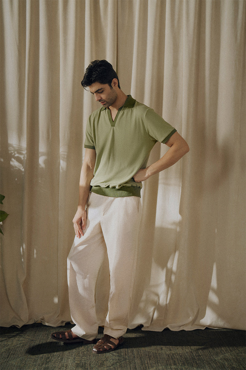 Sage Green Mesh Polo