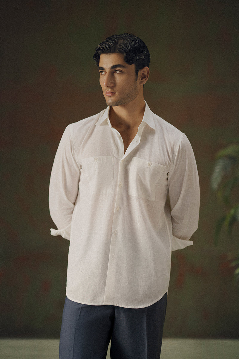 Bone White Linen Shirt