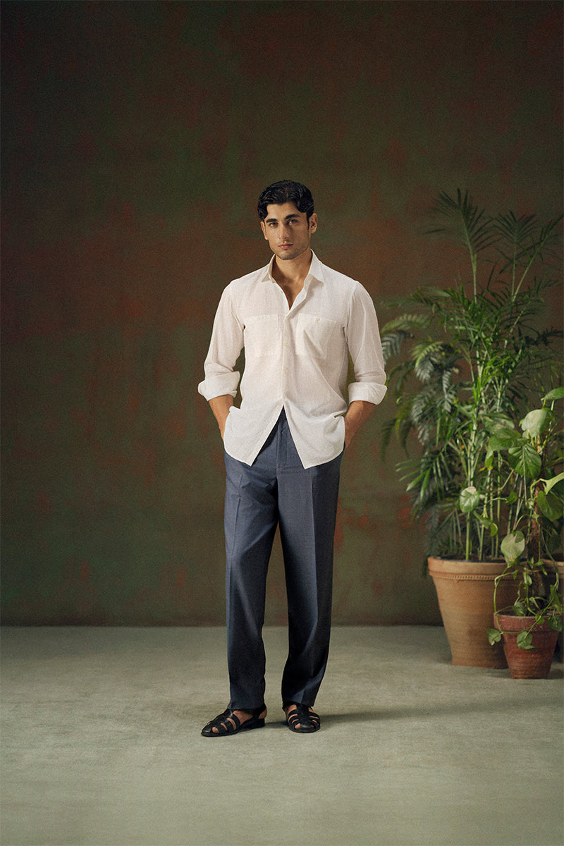 Bone White Linen Shirt