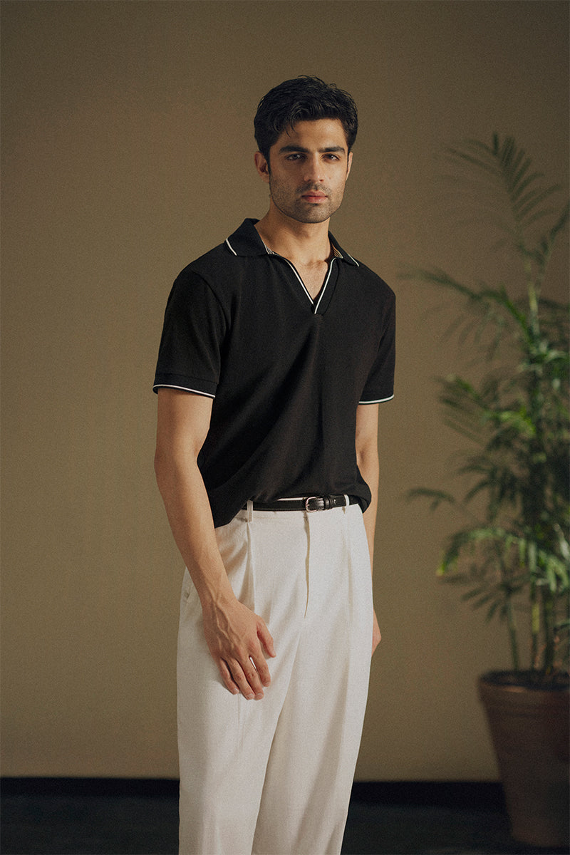 Carbon Black Mesh Polo