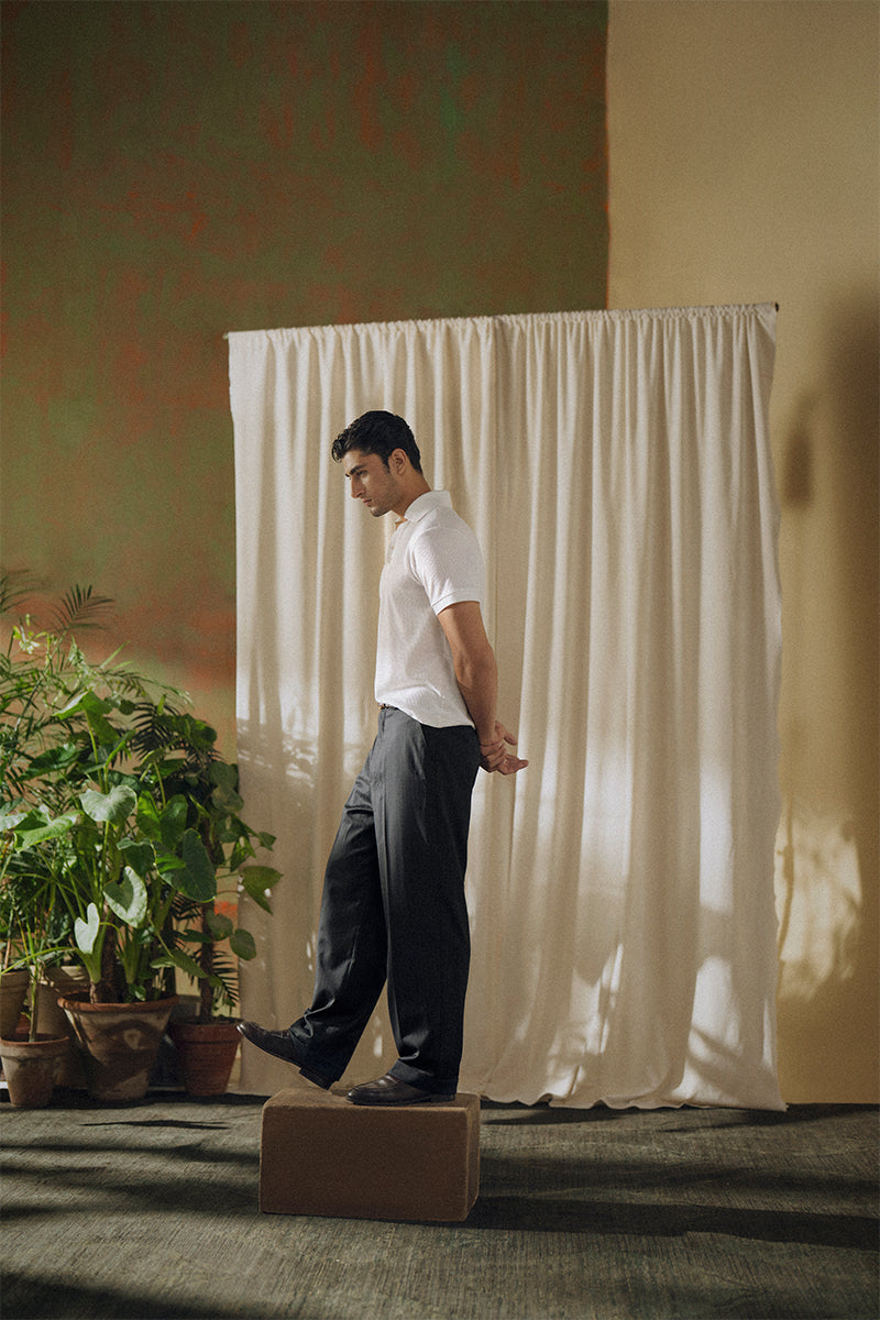 White Mesh Polo