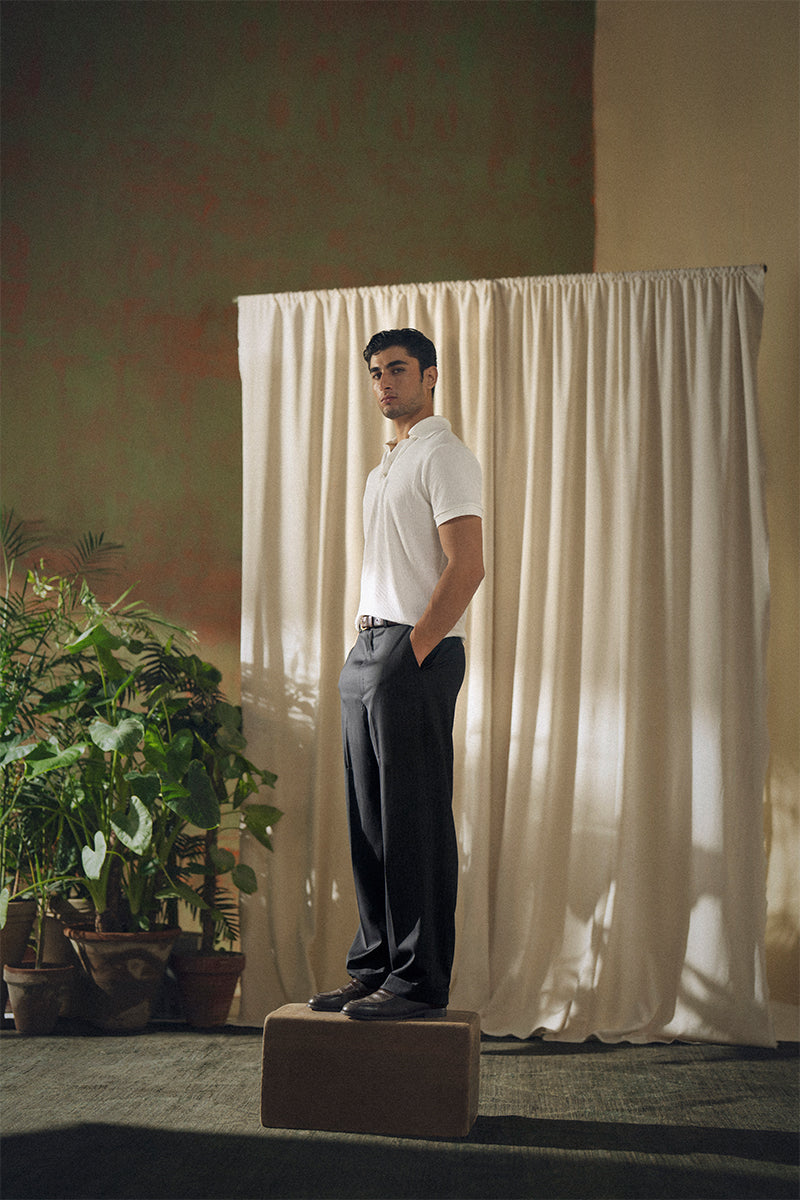 White Mesh Polo