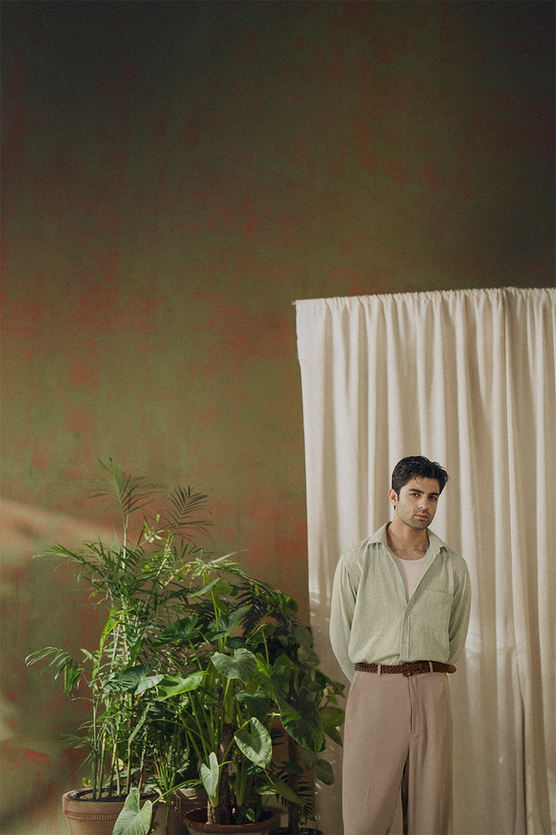 Mantis Green Linen Shirt