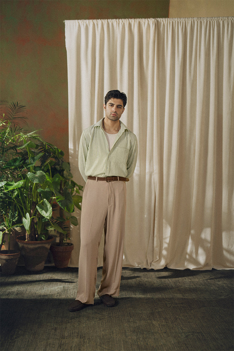 Mantis Green Linen Shirt