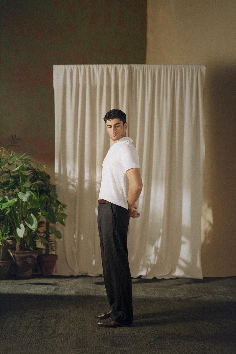 White Mesh Polo