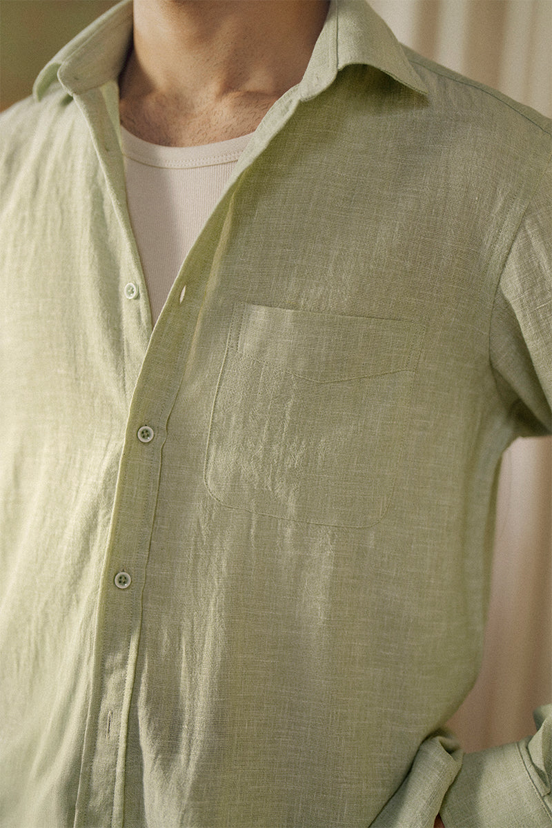 Mantis Green Linen Shirt