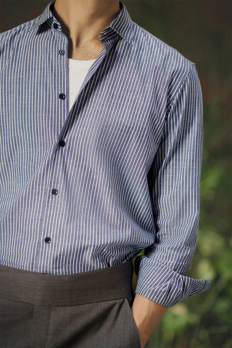 Prussian Blue Button Down Shirt