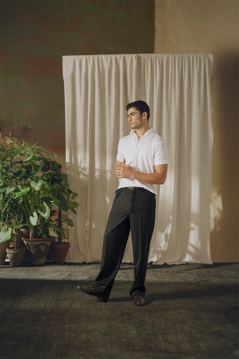 White Mesh Polo