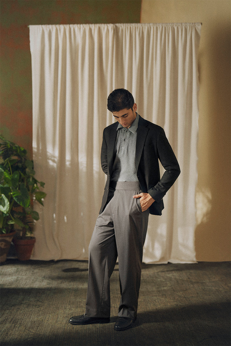 Black Notch Lapel Blazer