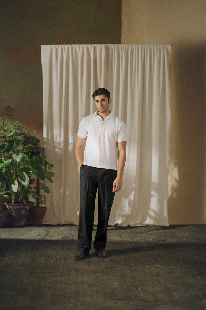 White Mesh Polo
