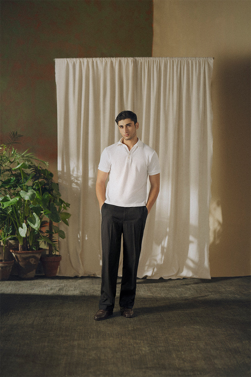 White Mesh Polo