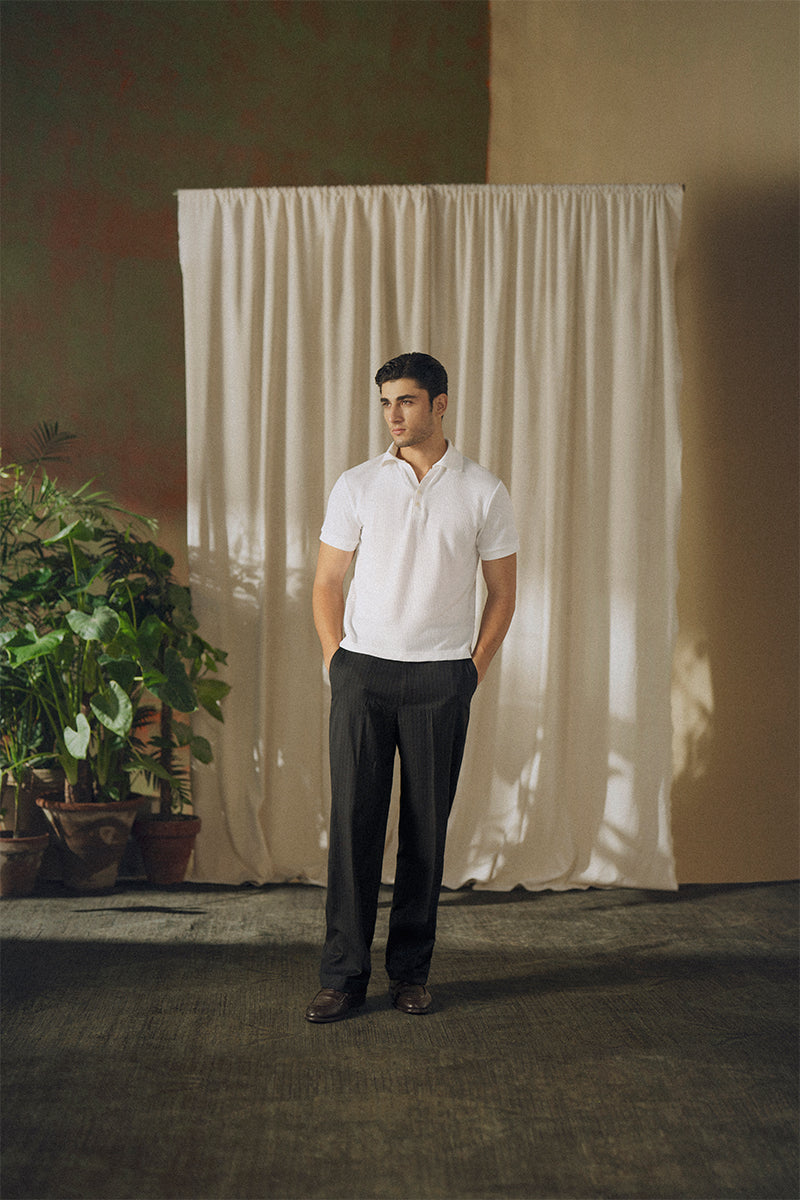 White Mesh Polo