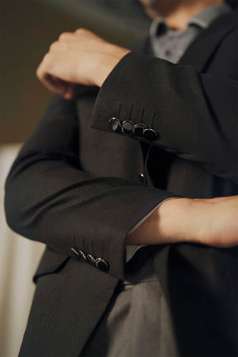 Black Notch Lapel Blazer