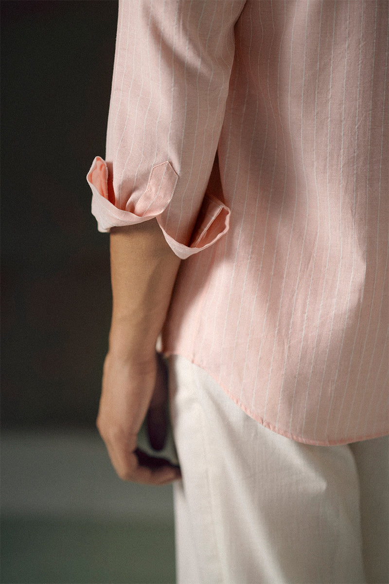 Pastel Pink Striped Shirt