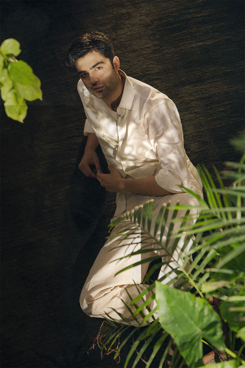 Taupe Linen Button Down Shirt