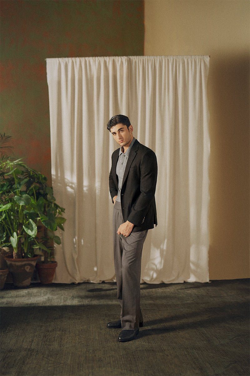 Black Notch Lapel Blazer