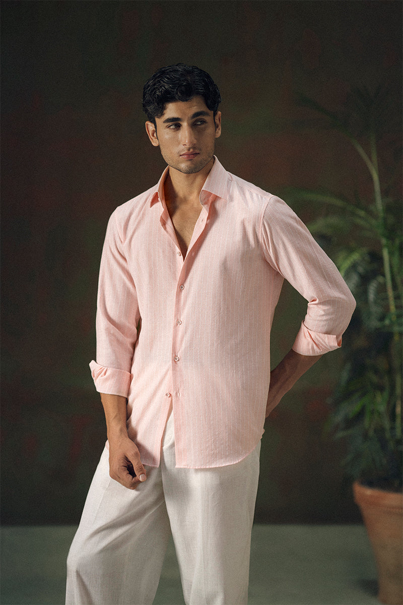 Pastel Pink Striped Shirt