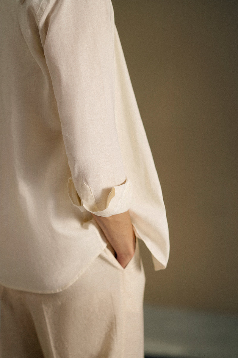 Taupe Linen Button Down Shirt