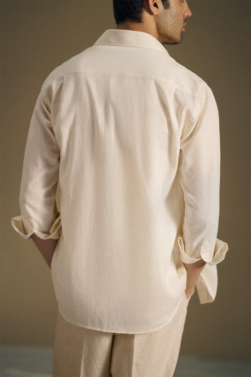 Taupe Linen Button Down Shirt