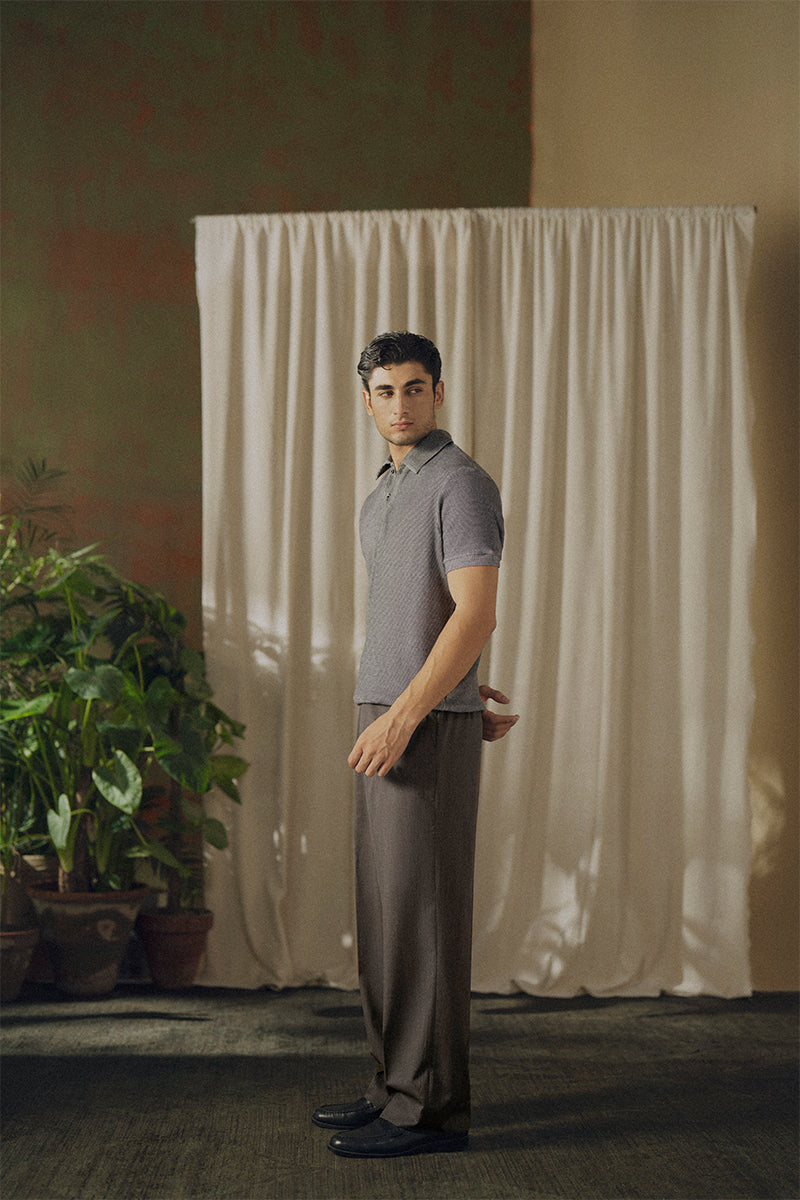 Slate Gray Button-up Polo