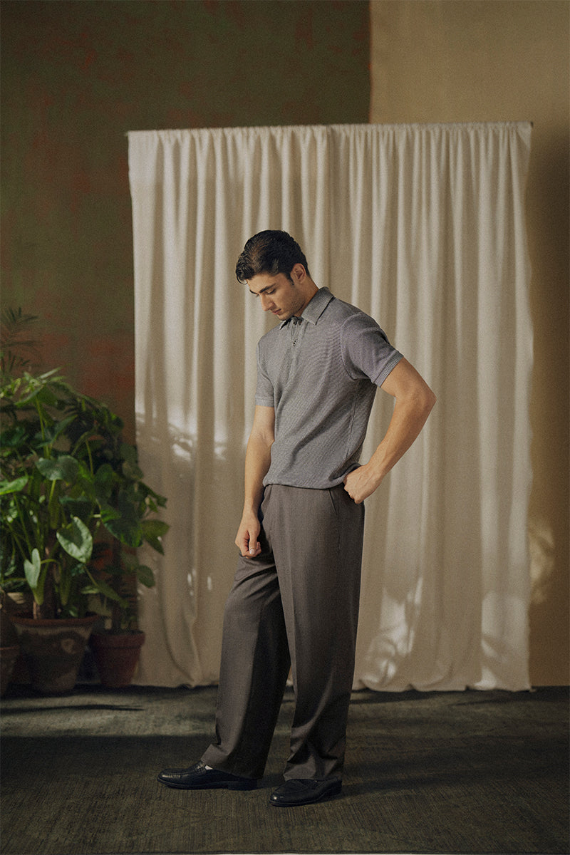 Slate Gray Button-up Polo
