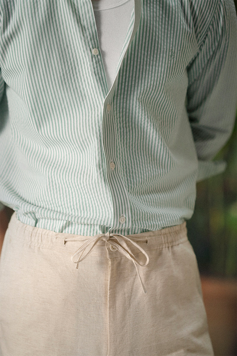 Sage Green Striped Shirt