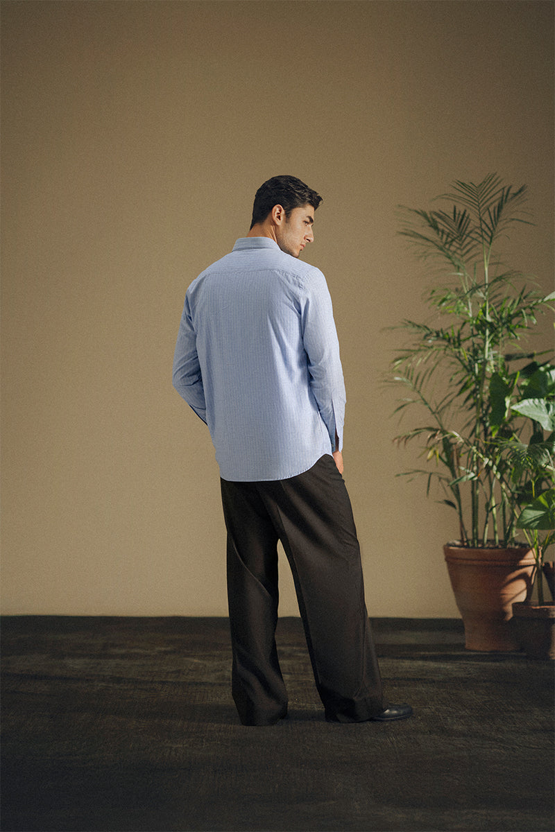 Powder Blue Striped Shirt